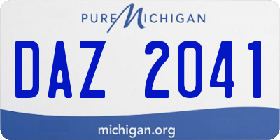 MI license plate DAZ2041