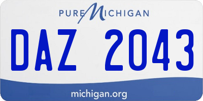 MI license plate DAZ2043