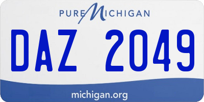 MI license plate DAZ2049