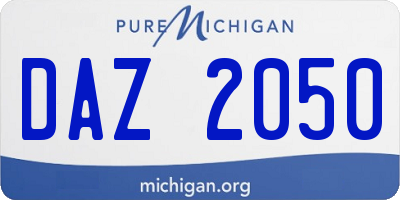 MI license plate DAZ2050