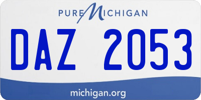 MI license plate DAZ2053
