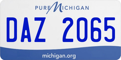 MI license plate DAZ2065