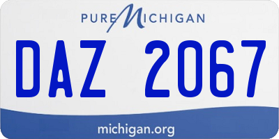 MI license plate DAZ2067