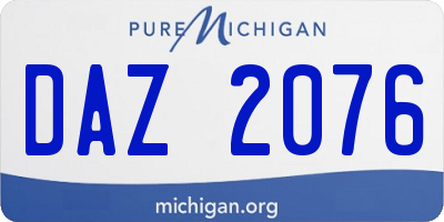 MI license plate DAZ2076