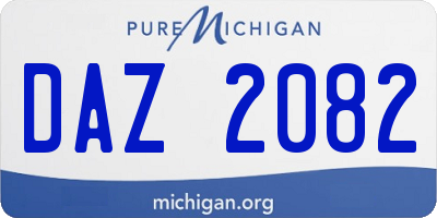 MI license plate DAZ2082