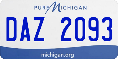 MI license plate DAZ2093