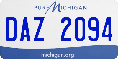 MI license plate DAZ2094