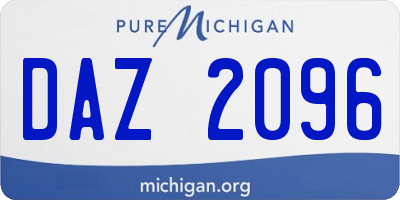MI license plate DAZ2096