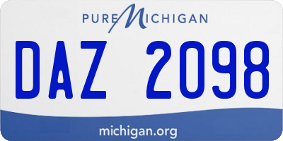 MI license plate DAZ2098
