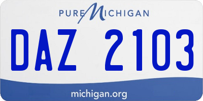 MI license plate DAZ2103