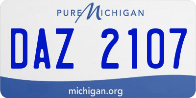 MI license plate DAZ2107