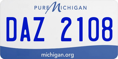 MI license plate DAZ2108