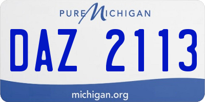 MI license plate DAZ2113