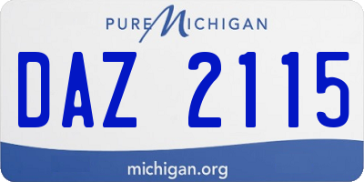 MI license plate DAZ2115