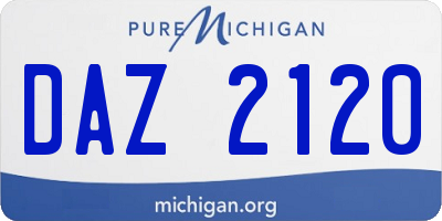 MI license plate DAZ2120
