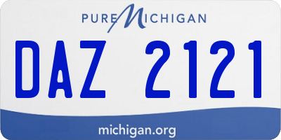 MI license plate DAZ2121