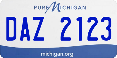 MI license plate DAZ2123