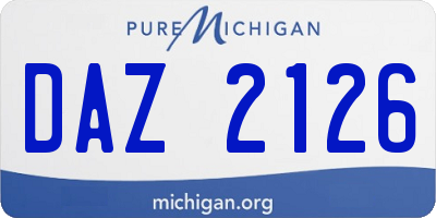 MI license plate DAZ2126