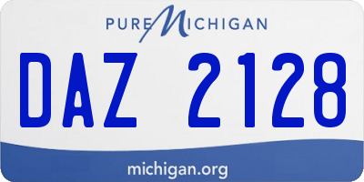 MI license plate DAZ2128