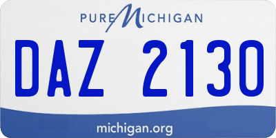 MI license plate DAZ2130