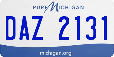 MI license plate DAZ2131