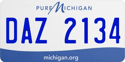 MI license plate DAZ2134