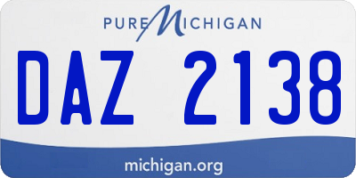 MI license plate DAZ2138