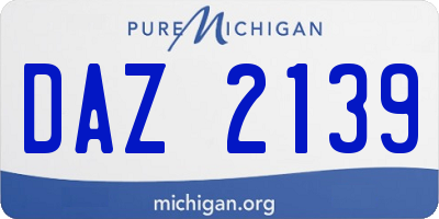 MI license plate DAZ2139