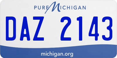 MI license plate DAZ2143