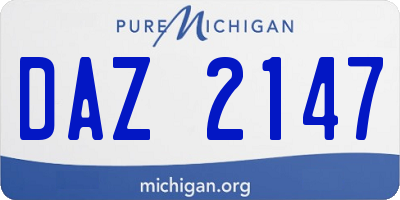 MI license plate DAZ2147