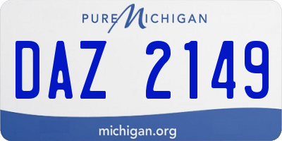 MI license plate DAZ2149