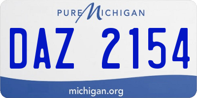 MI license plate DAZ2154