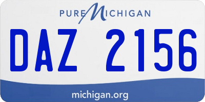 MI license plate DAZ2156