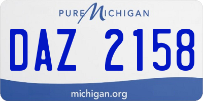 MI license plate DAZ2158