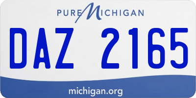 MI license plate DAZ2165