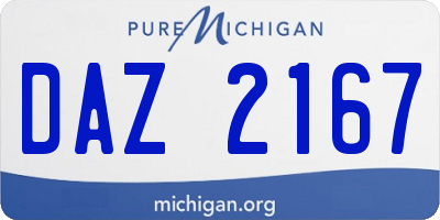 MI license plate DAZ2167