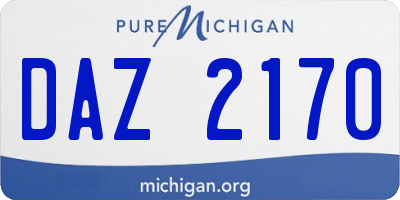 MI license plate DAZ2170
