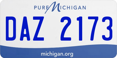 MI license plate DAZ2173