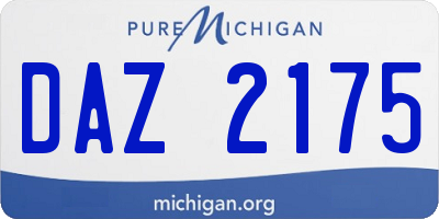 MI license plate DAZ2175