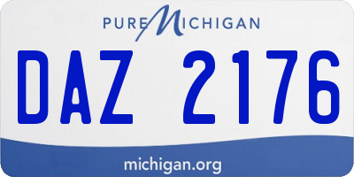MI license plate DAZ2176