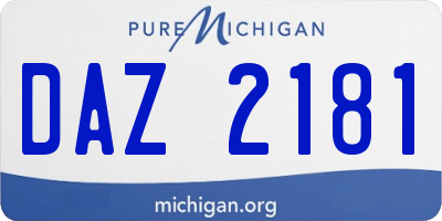 MI license plate DAZ2181