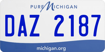 MI license plate DAZ2187