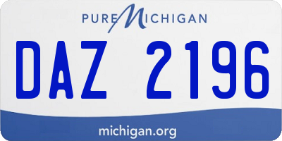 MI license plate DAZ2196