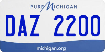 MI license plate DAZ2200