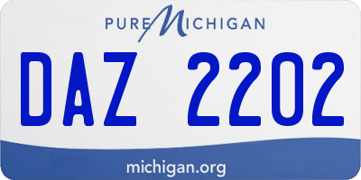 MI license plate DAZ2202