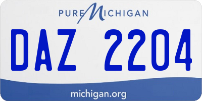 MI license plate DAZ2204