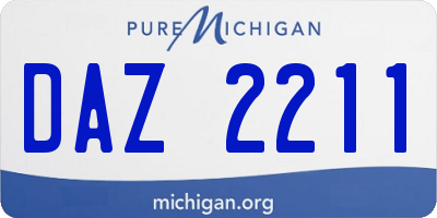 MI license plate DAZ2211