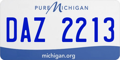 MI license plate DAZ2213