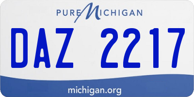 MI license plate DAZ2217