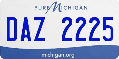 MI license plate DAZ2225